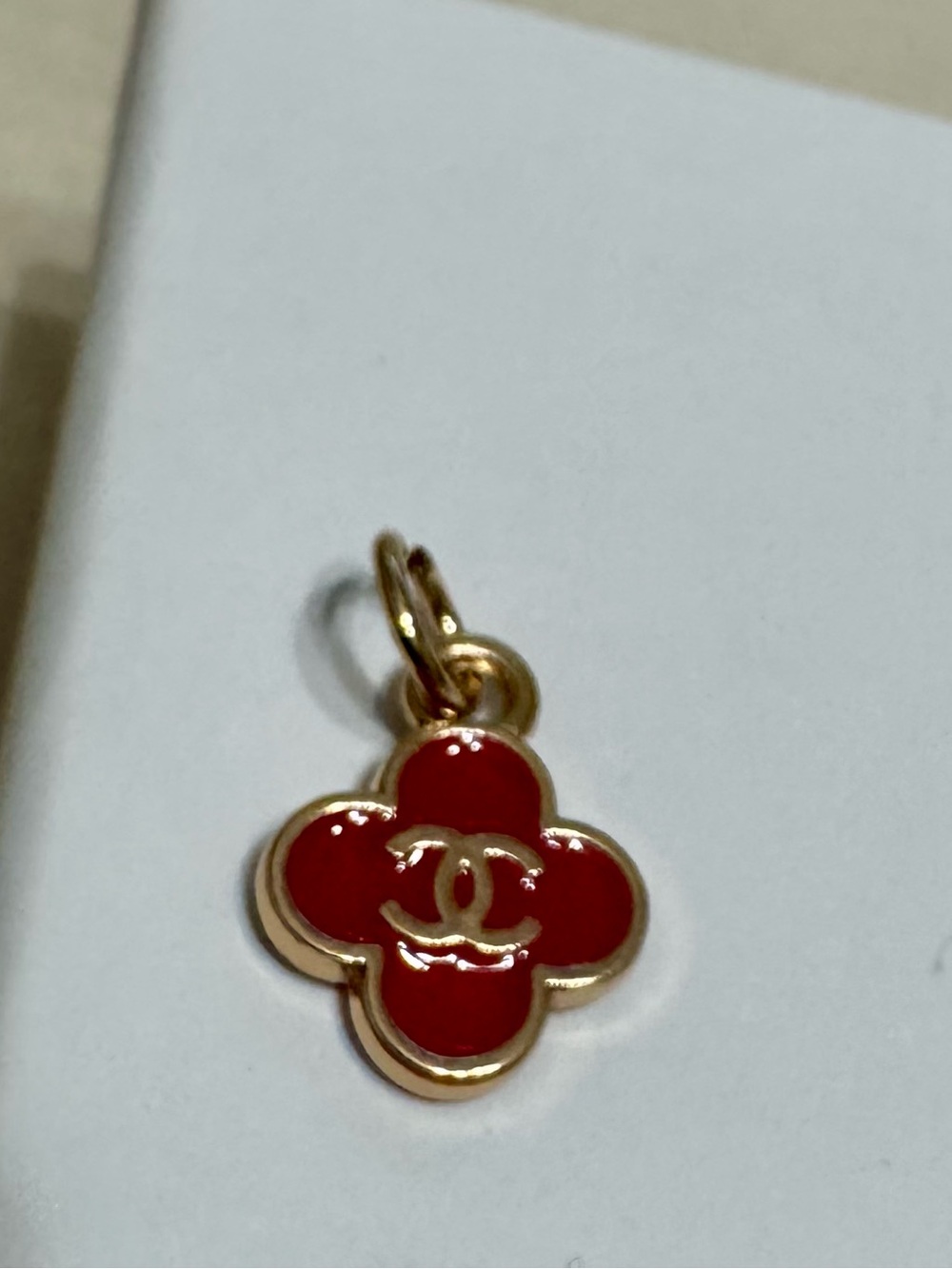 Upcycled Chanel Red Clover Charm